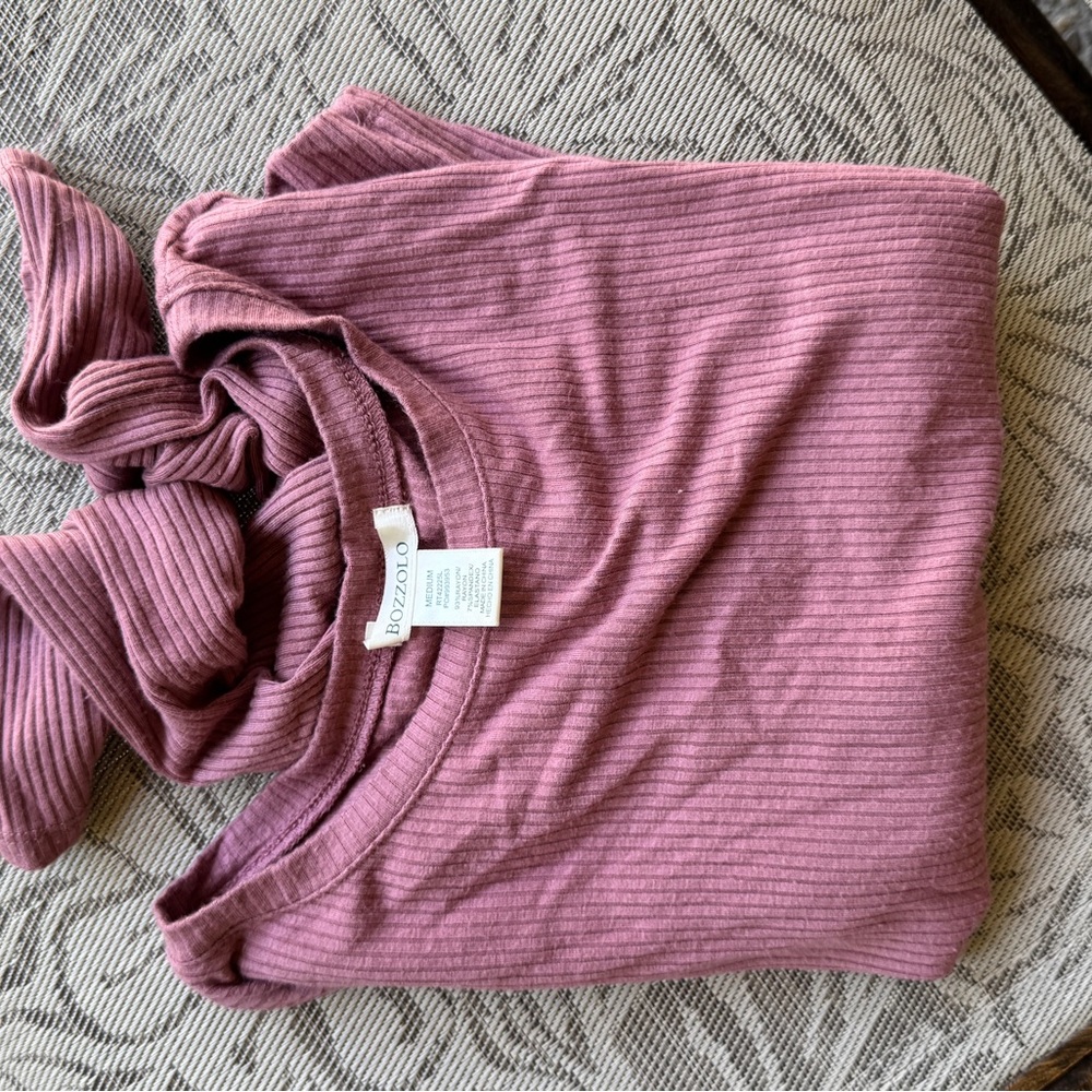 Bozzolo Mauve Ribbed Knit Top